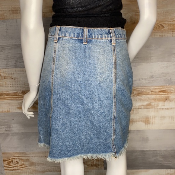 Free People Parker Denim Wrap Skirt size 27/4 - Picture 3 of 8